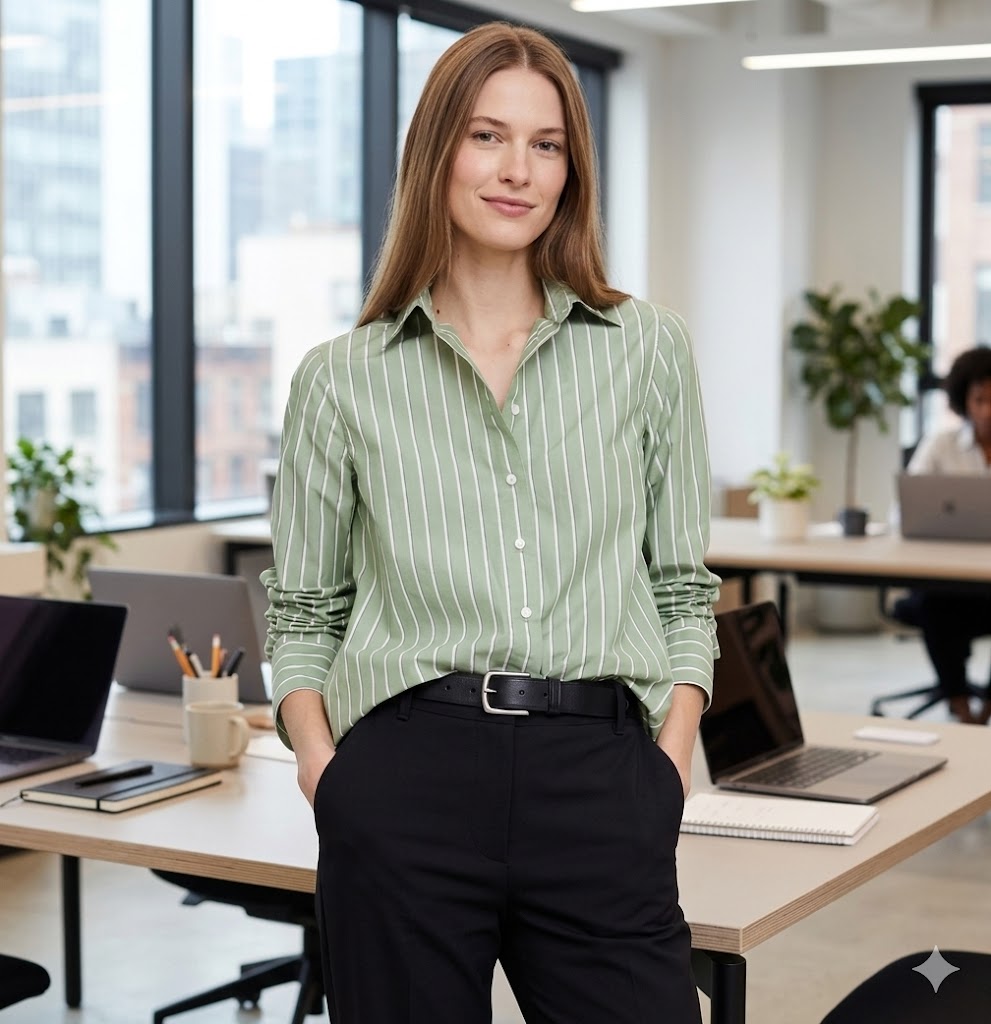Elegant women's top styled for the office